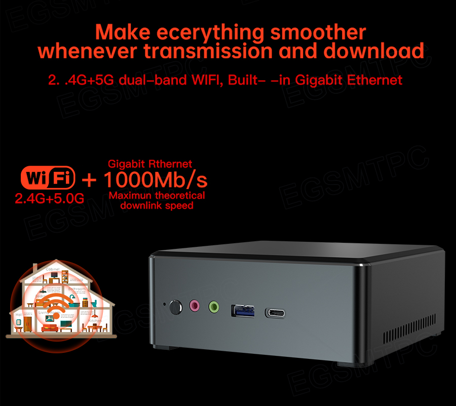 EGSMTPC AMD Mini PC Ryzen 5 3550H Windows 10 Pro Mini Gaming Computer 16GB DDR4 512GB M.2 NVME SSD(图15)