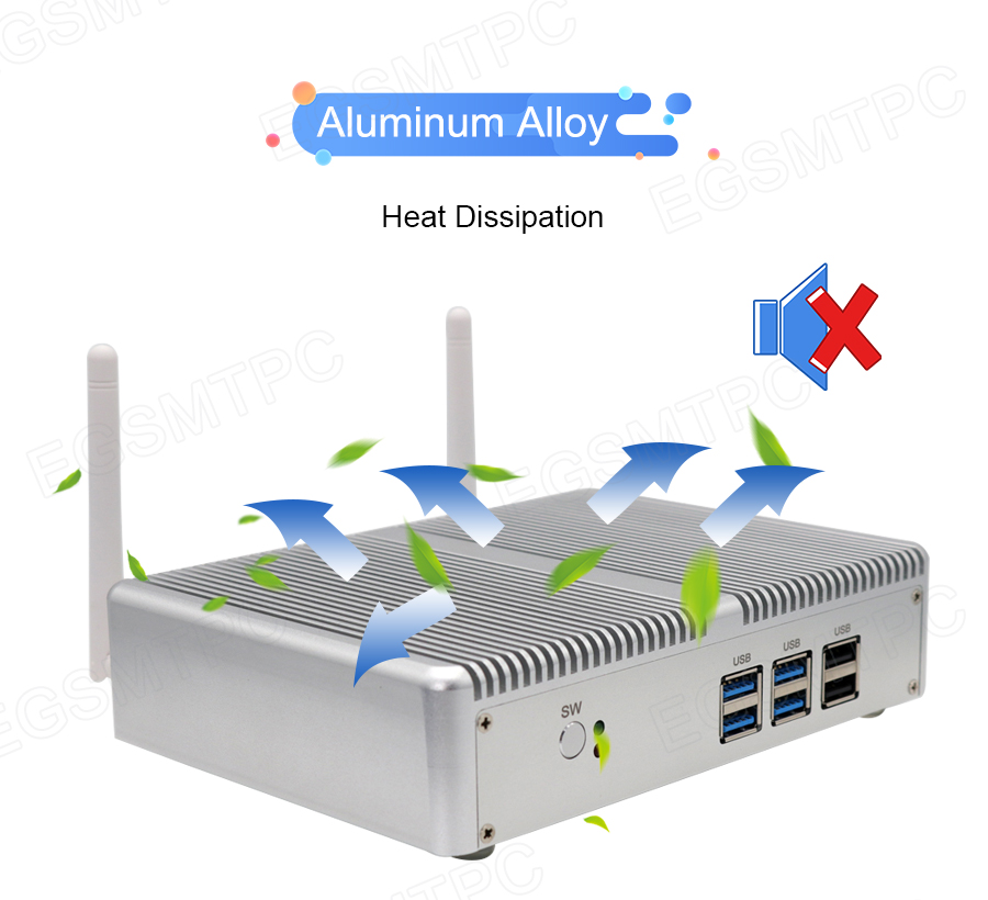 EGSMTPC Fanless Mini PC M3,  Small Computer with Intel Core i5-7267U(图7)