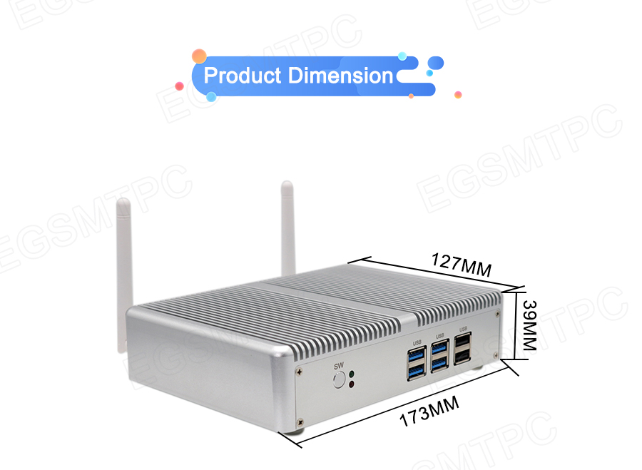 EGSMTPC Fanless Mini PC M3,  Small Computer with Intel Core i5-7267U(图10)