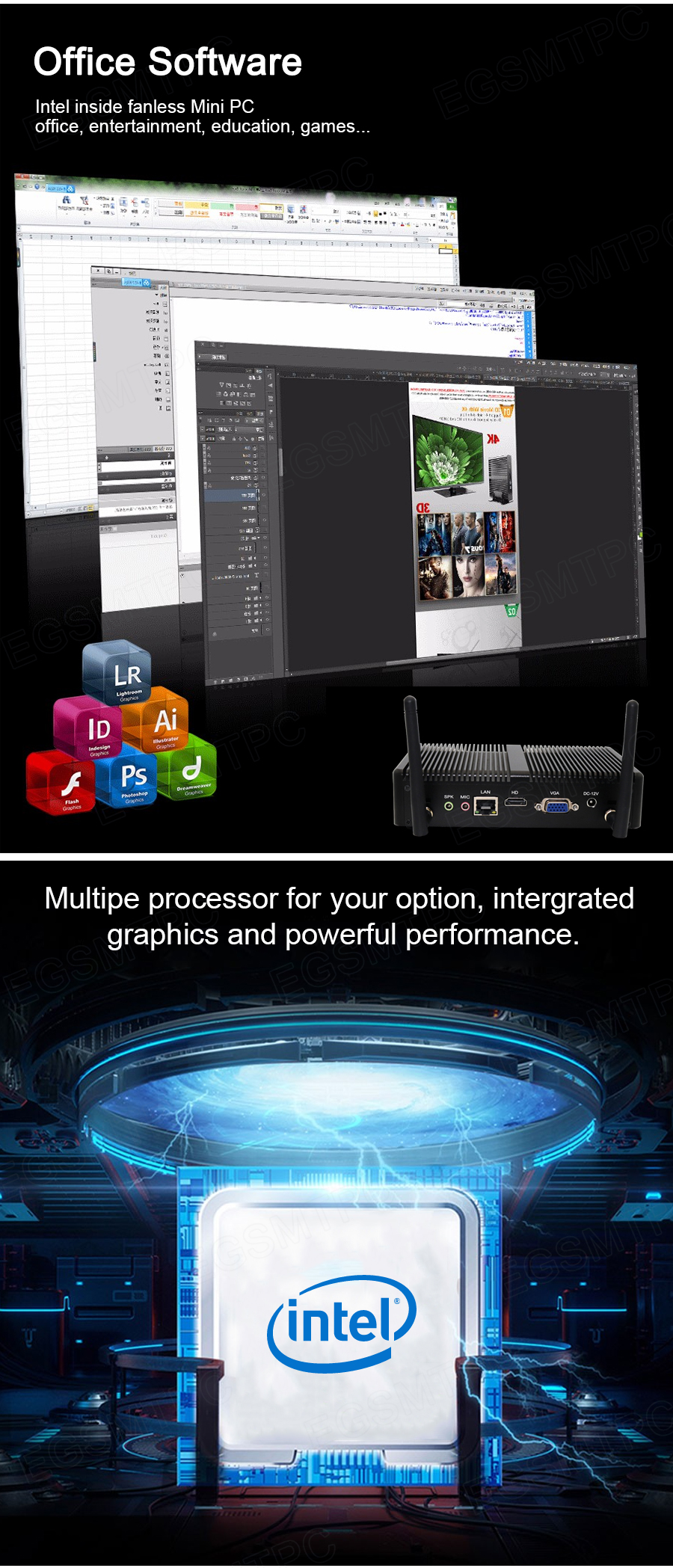 EGSMTPC Fanless Mini PC M3,  Small Computer with Intel Core i5-7267U(图5)