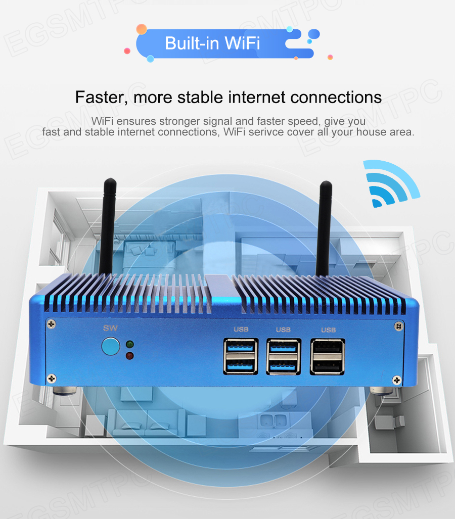 EGSMTPC Fanless Mini PC M3,  Small Computer with Intel Core i5-7267U(图9)