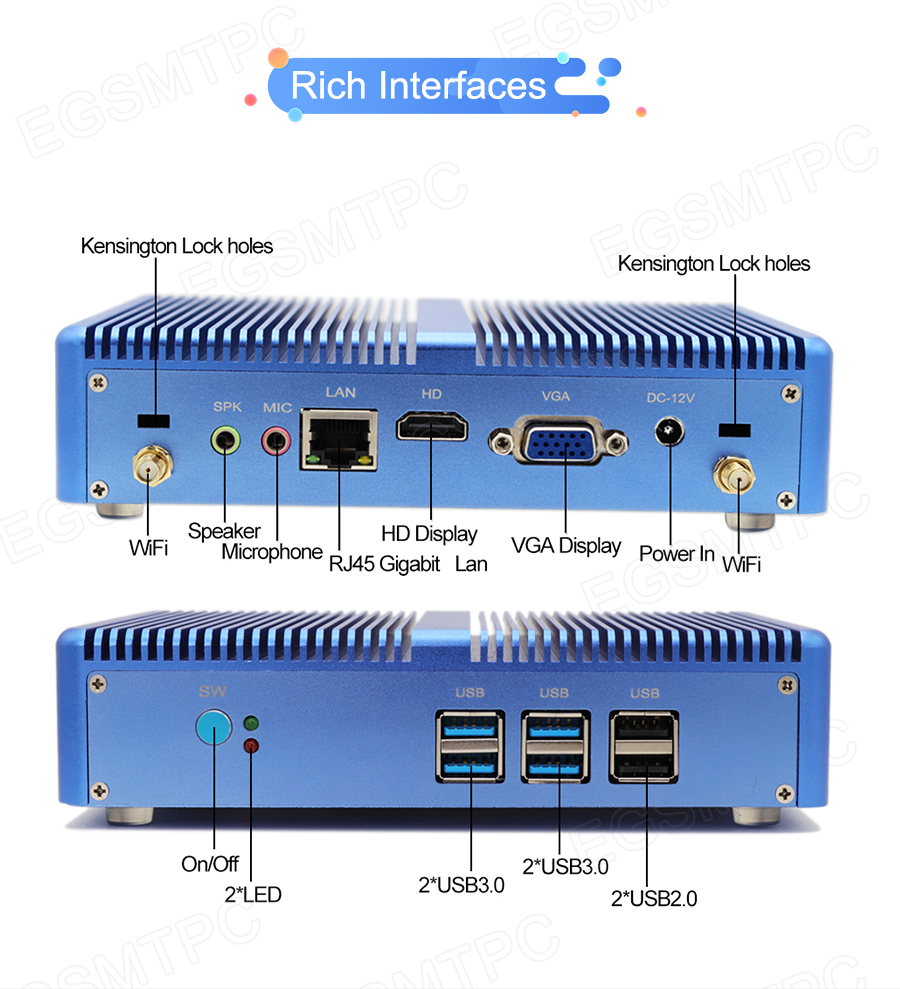 EGSMTPC Fanless Mini PC M3,  Small Computer with Intel Core i5-7267U(图11)