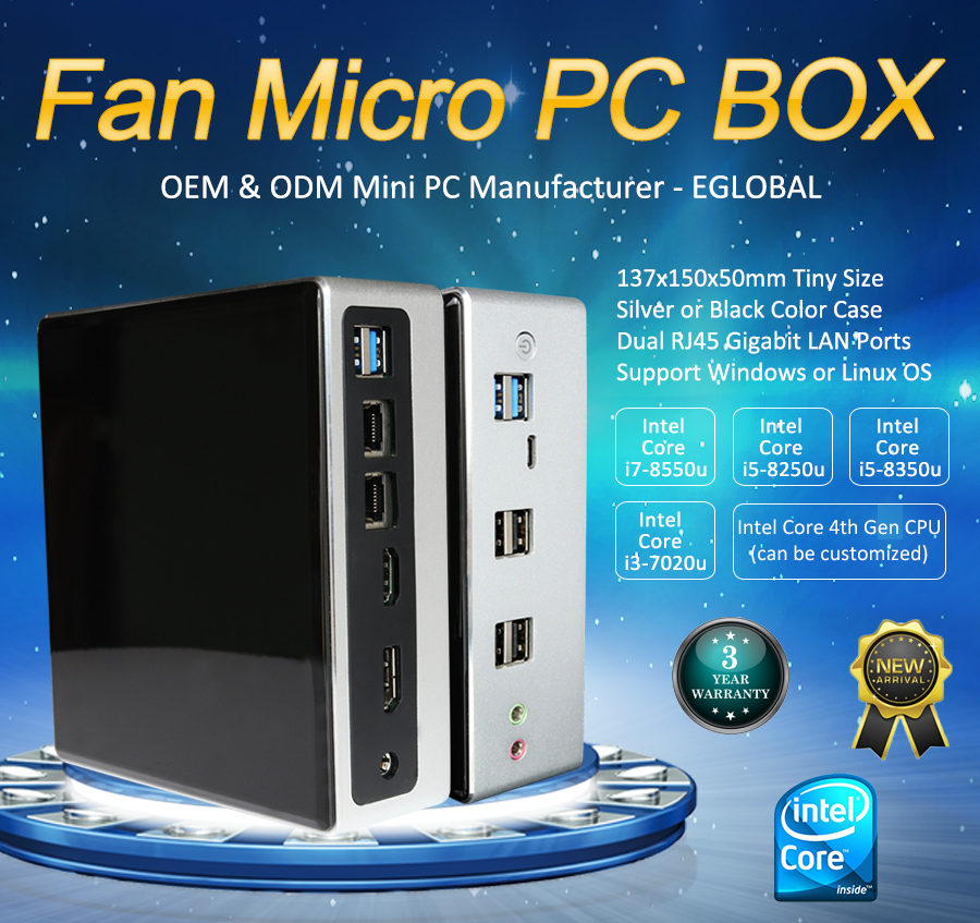 Intel Mini PC, Egsmtpc Small Fan Computer V310 with 8TH GEN Core i5-8250U, Windows 10 Pro(图3)