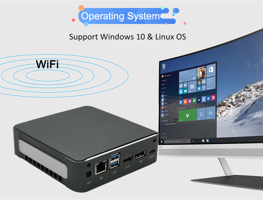 EGSMTPC 8th Gen Mini PC Intel Core I5 8265U Quad Core NUC Computer 2*DDR4 M.2 NVMe Win 10 Pro 4K(图17)