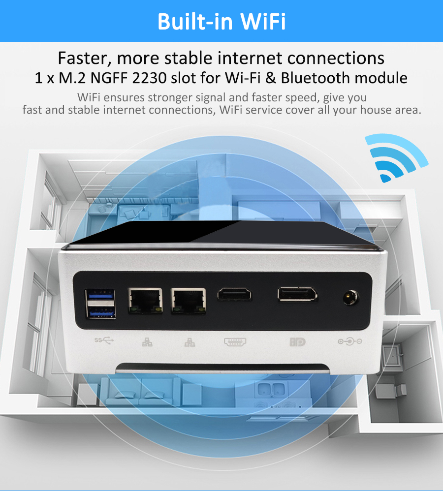 Intel Fan Mini PC, Egsmtpc Powerful Desktop Computer with Intel 10th Gen i5-1035G4 4 Cores CPU(图21)