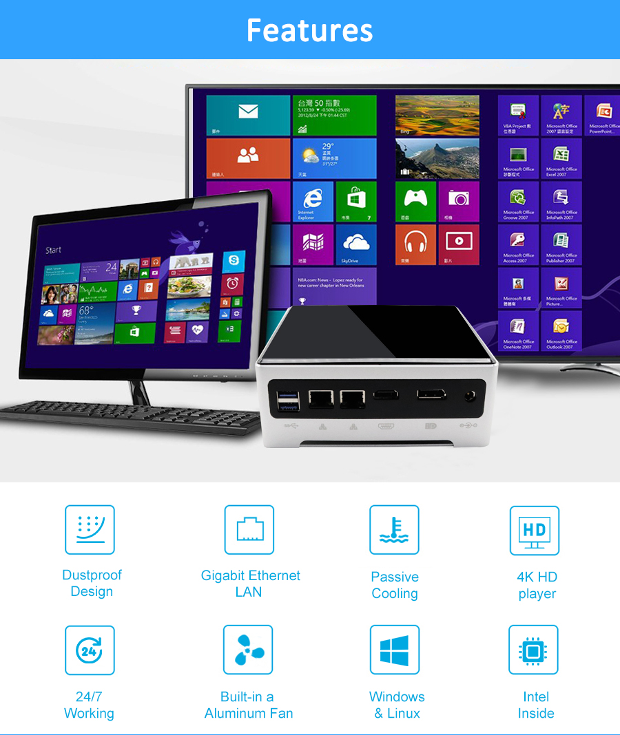 Intel Fan Mini PC, Egsmtpc Powerful Desktop Computer with Intel 10th Gen i5-1035G4 4 Cores CPU(图6)