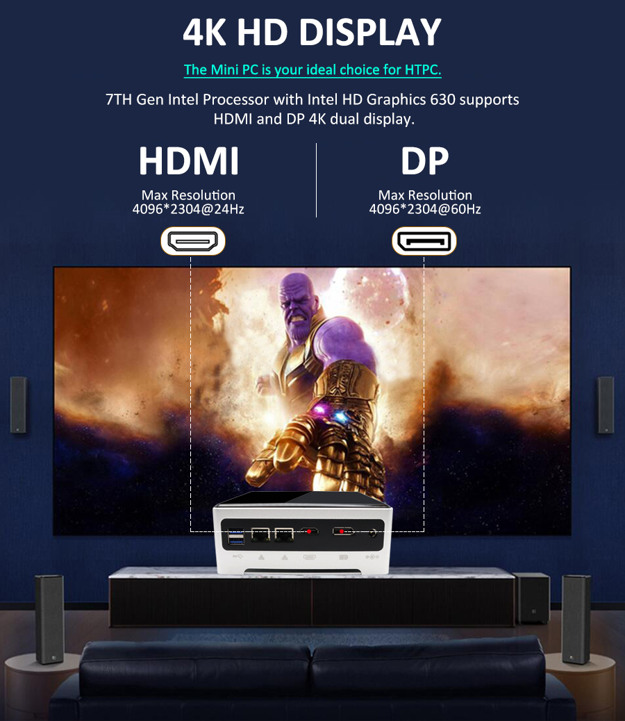 Intel Fan Mini PC, Egsmtpc Powerful Desktop Computer with Intel 10th Gen i5-1035G4 4 Cores CPU(图12)