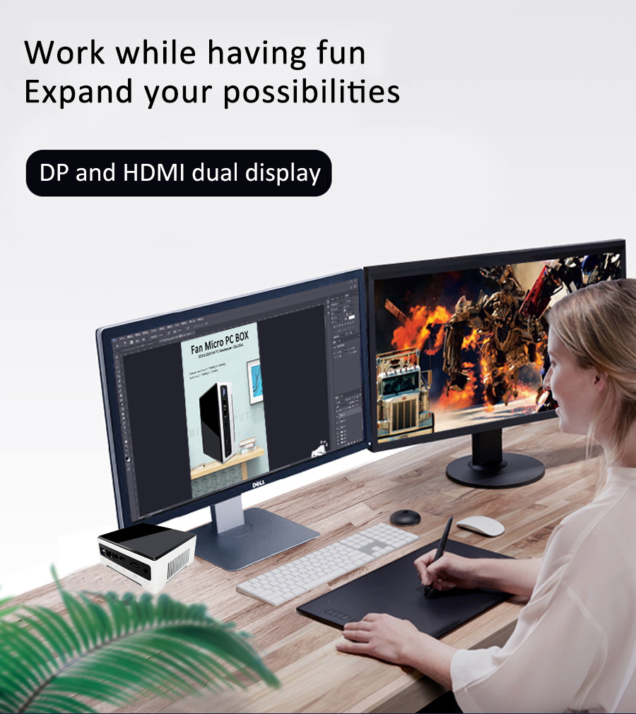 Intel Fan Mini PC, Egsmtpc Powerful Desktop Computer with Intel 10th Gen i5-1035G4 4 Cores CPU(图11)