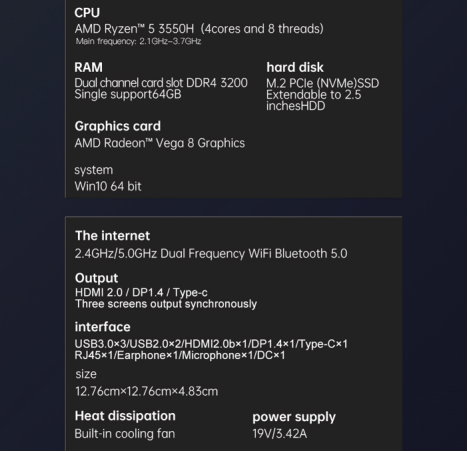 AMD Ryzen processors palm sized mini pc: A1-3550H evaluation(图8)