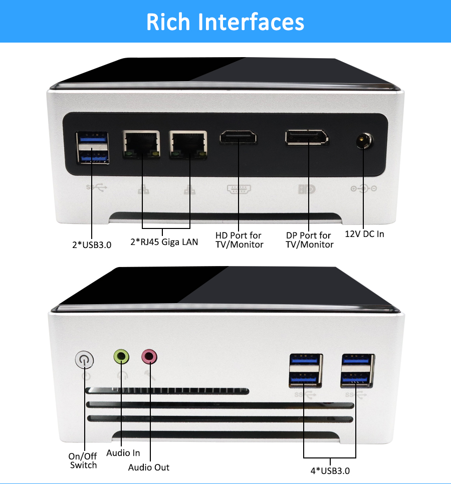EGSMTPC High Performance intel core i7-10750H i9-10880H 6cores 12threads Game Mini PC 2LAN 2Displays(图5)