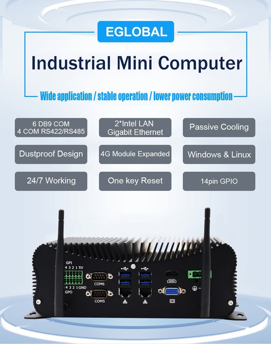 EGSMTPC Stable Performance Industrial Fanless Mini PC G8-10210U (图1)