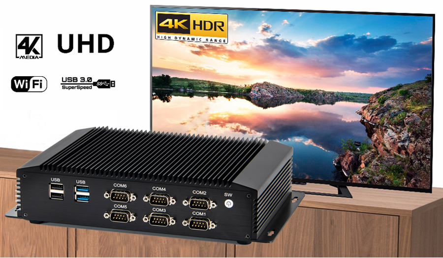 EGSMTPC Practical Mini PC Intel Core I5-4200U  I7-4500U 2LAN 6COM 2Displays Industrial Fanless PC(图5)