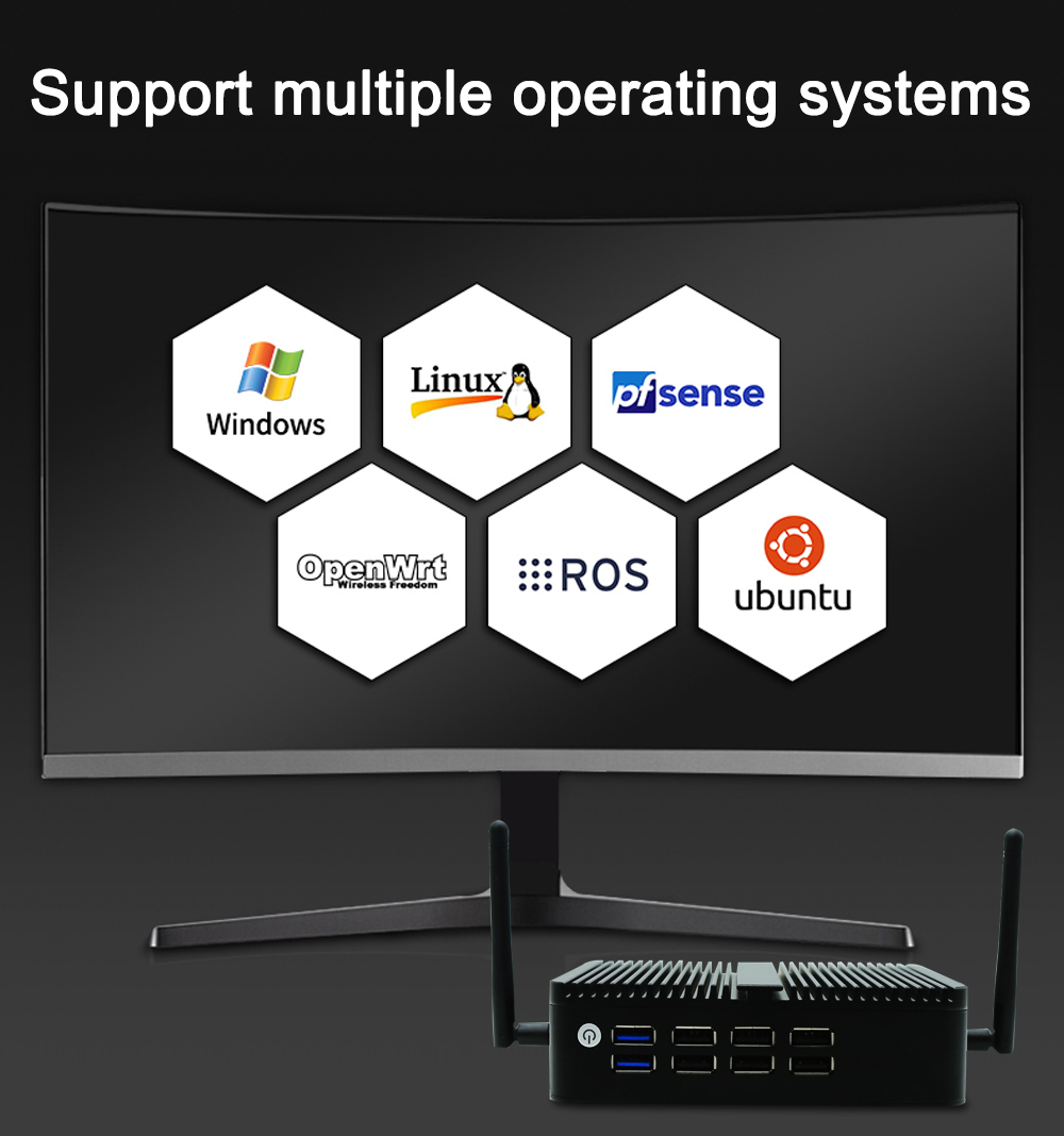 EGSMTPC Portable Mini PC Intel Core J6426 HDMI DP Three Displays Single Lan Quad Cores Fanless PC(图4)