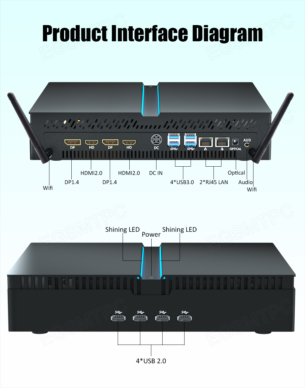 EGSMTPC RTX 3060 12G 12th Gen Inte Core i9 12900F  Discrete Graphics Gaming Mini PC mini gaming pc(图2)