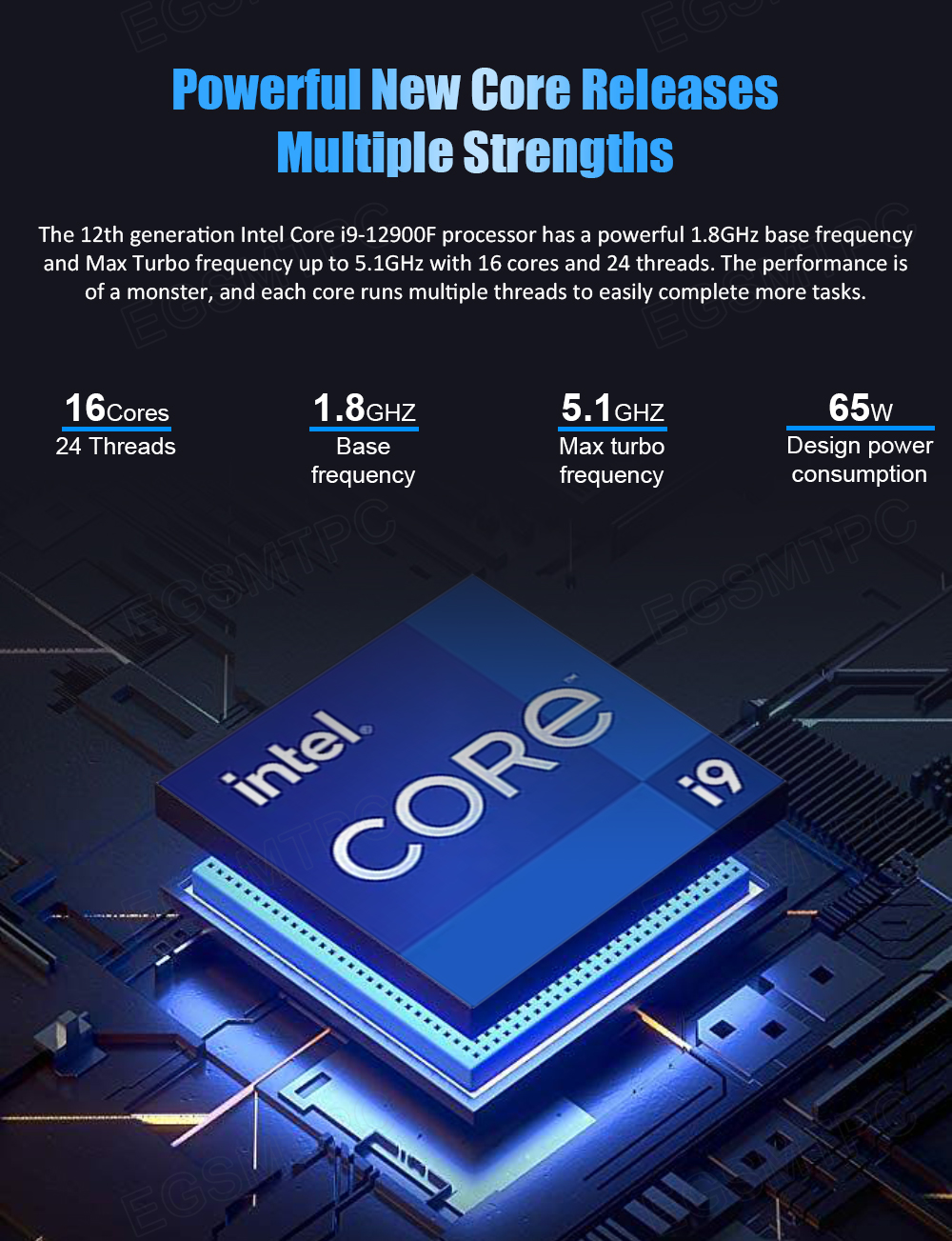EGSMTPC RTX 3060 12G 12th Gen Inte Core i9 12900F  Discrete Graphics Gaming Mini PC mini gaming pc(图2)