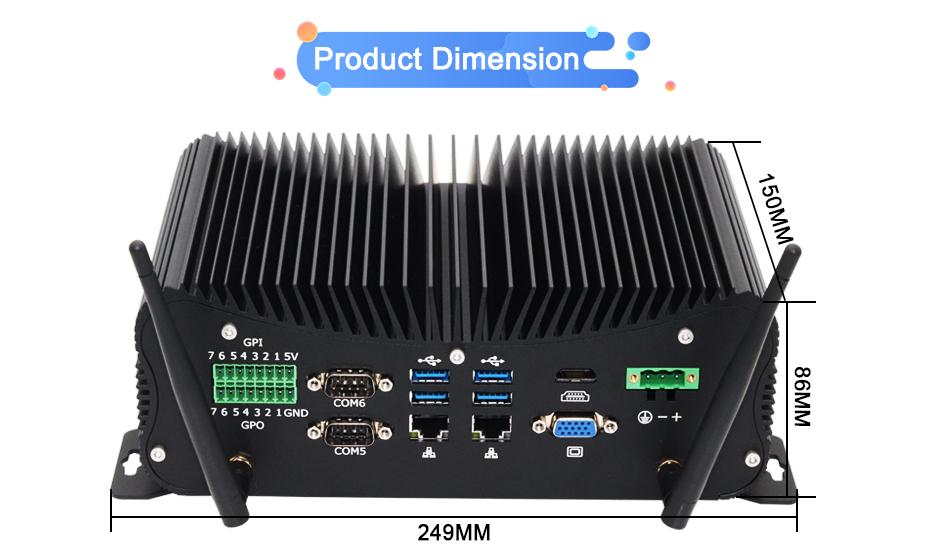 EGSMTPC Fanless Industrial Computer G8 Intel Core i5-5287U/i7-4500U 2*LAN Desktop Mini PC 6COM(图4)