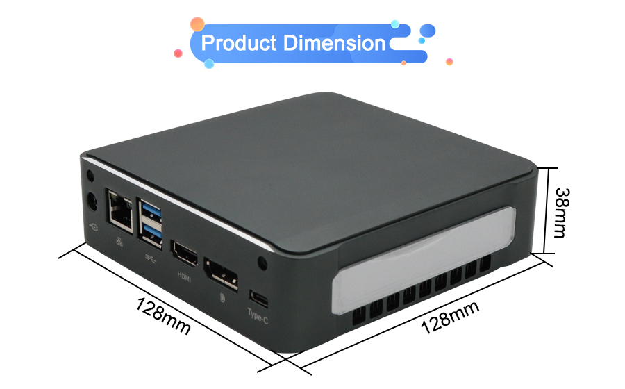 EGSMTPC 8th Gen Mini PC Intel i5-10210/i7-10510U  NUC Computer 2*DDR4 M.2 NVMe Win 10 Pro 4K(图3)