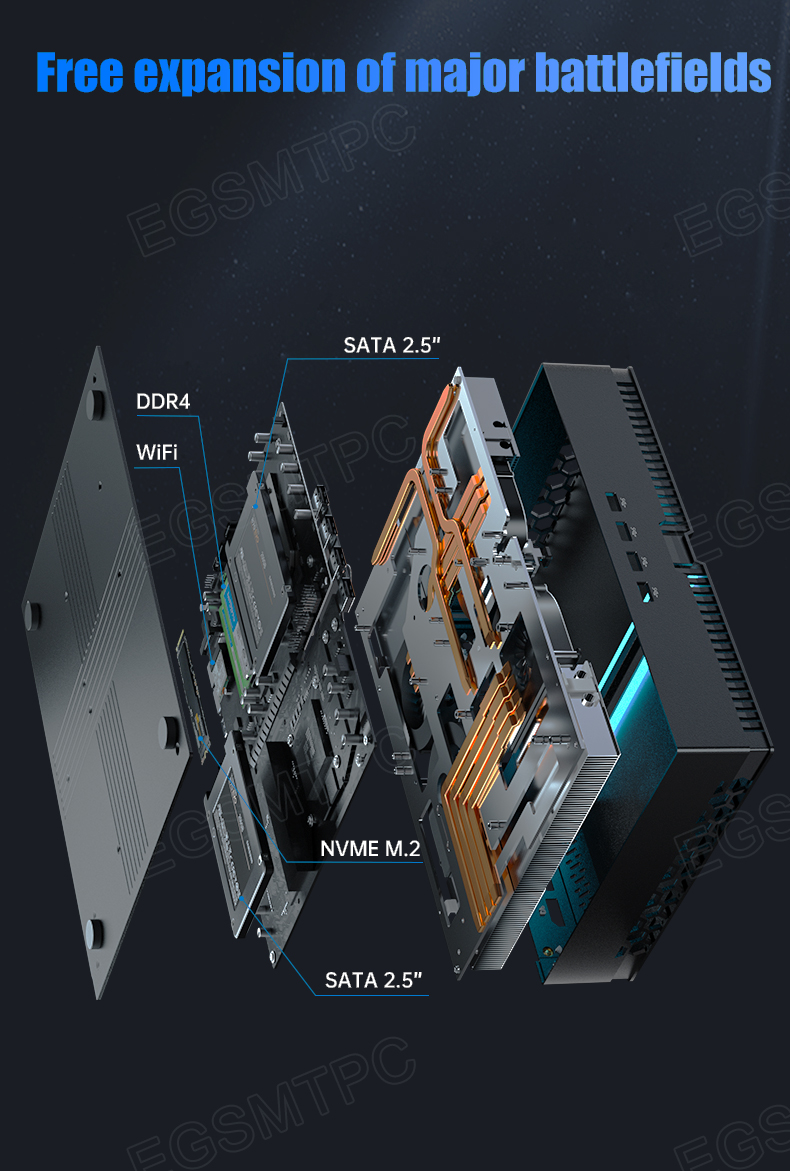 EGSMTPC RTX 4070 12G 13th Gen Inte Core i9-13900F Discrete Graphics Gaming Mini PC mini gaming pc(图4)