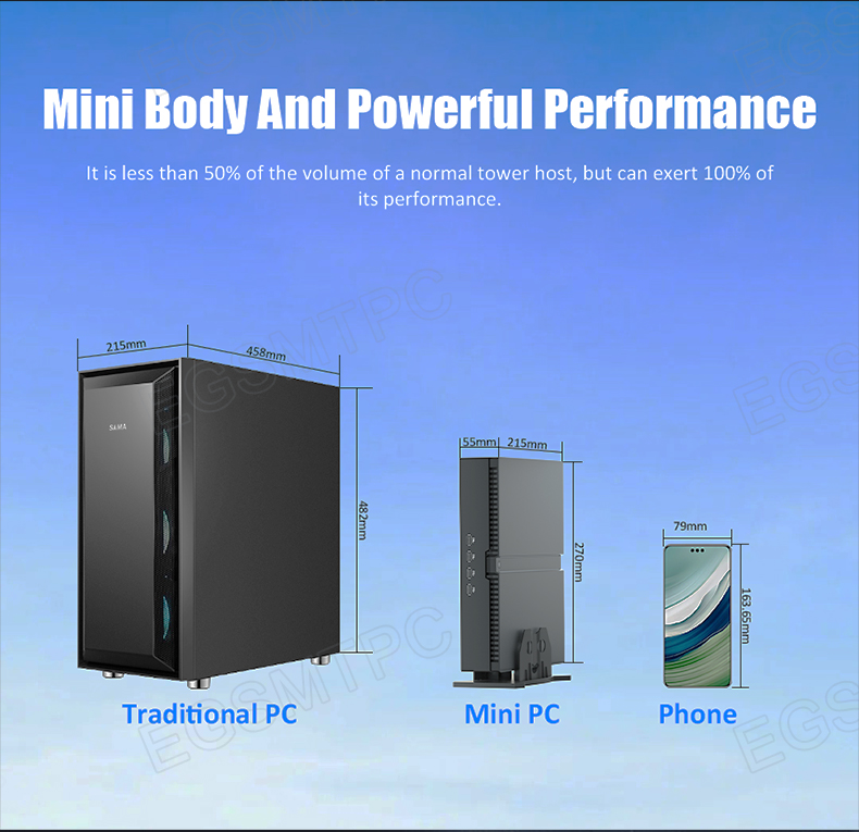 EGSMTPC RTX 4070 12G 13th Gen Inte Core i9-13900F Discrete Graphics Gaming Mini PC mini gaming pc(图3)