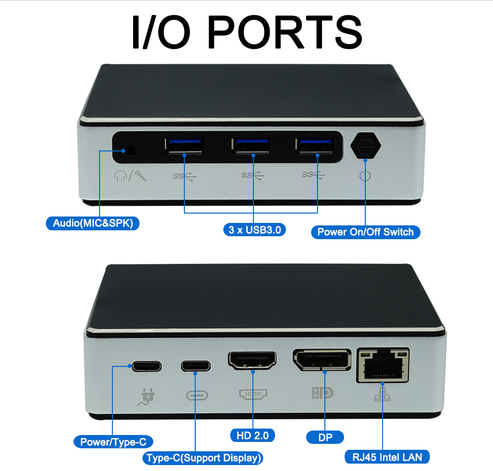 EGSMTPC best Commercial Mini PC Intel Core i5-1030NG7/ i7-1060NG7 3 display port Fan PC(图1)