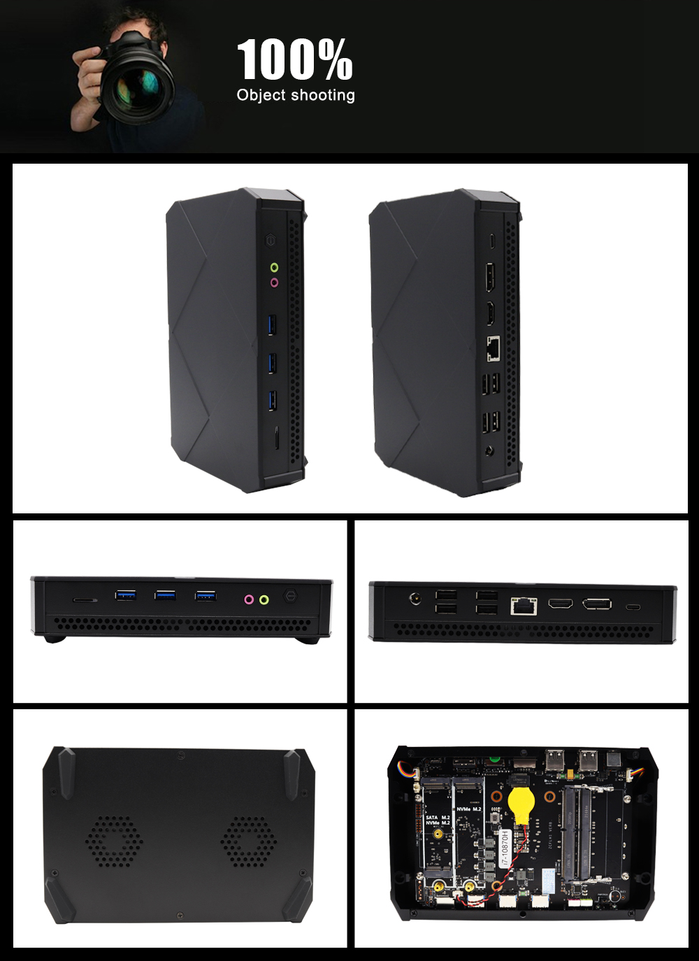 EGSMTPC AMD R5 VX2-5625U Best AMD Mini PC WIFI6+BT5.0 HDMI DP TYPE-C TF card Small Gaming PC(图2)