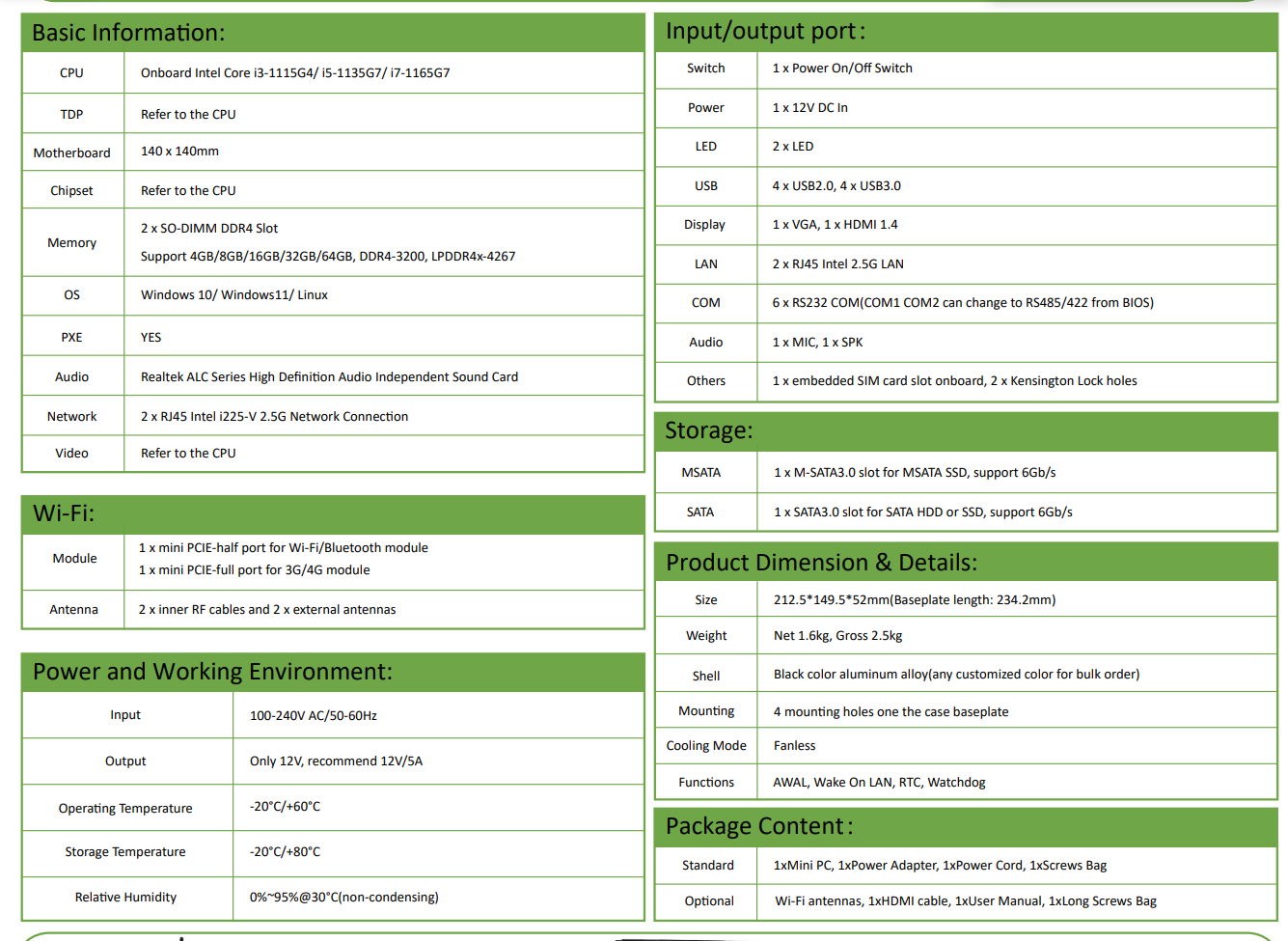 GK1-11135G7 EGSMTPC Fanless Industrial Computer with 2.5G LAN and 6 x RS232 COM(图5) GK1-11135G7 EGSMTPC Fanless Industrial Computer with 2.5G LAN and 6 x RS232 COM(图5)