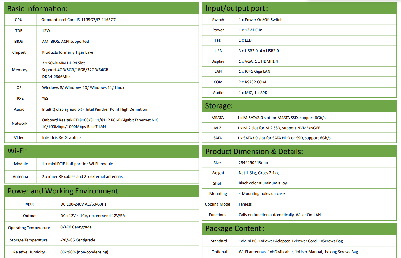 GK-1165G7 EGSMTPC Fanless Industrial Computer Support VGA + HDMI 1.4 dual display output synchronou(图5)