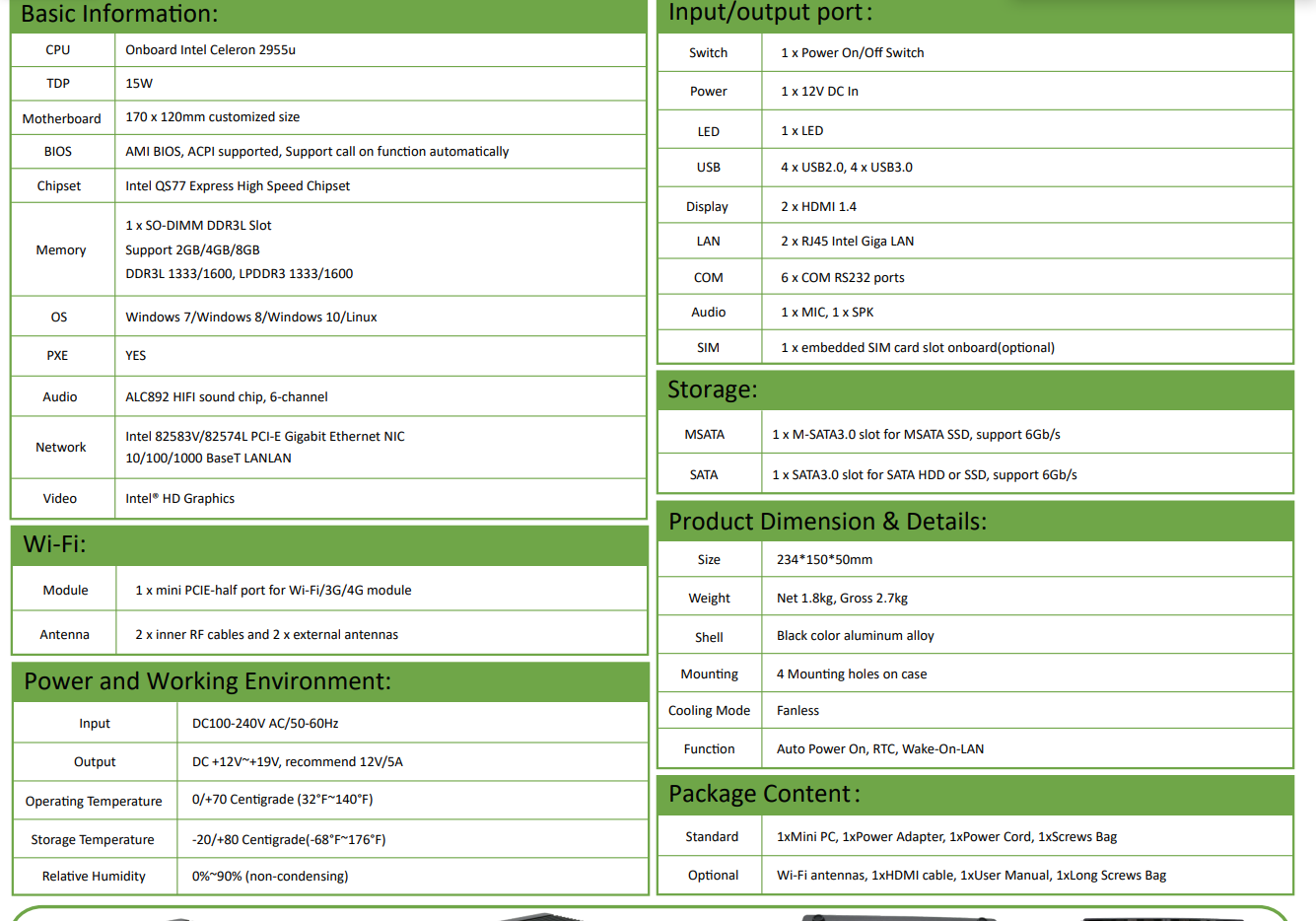 GK-2955UL EGSMTPC Fanless Industrial Computer with 2xLAN, 2xHDMI(图4)