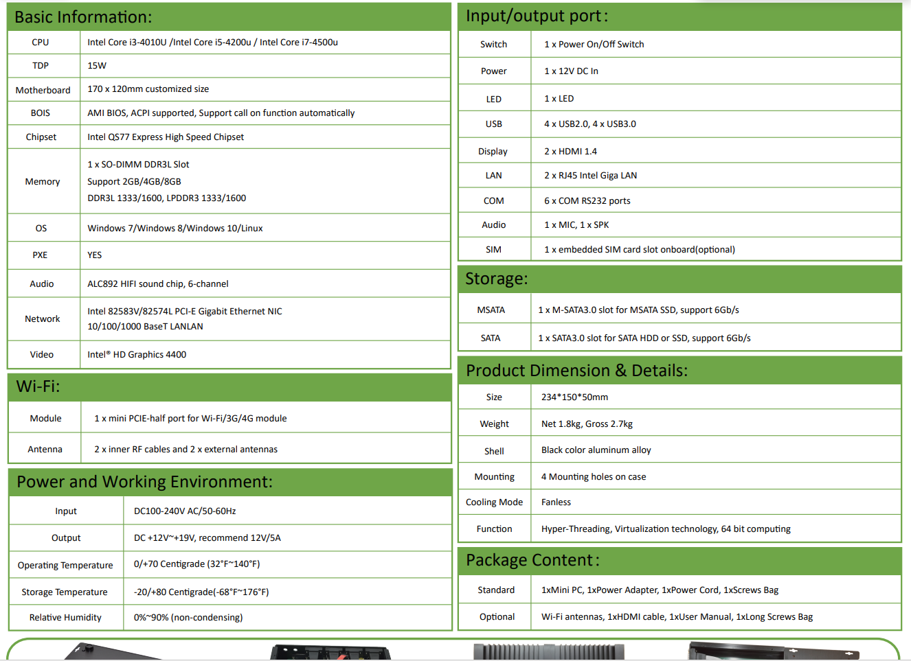 EGSMTPC Fanless Industrial Computer GK-4200UL with 2 Intel Gigabit RJ45 LAN(图4)