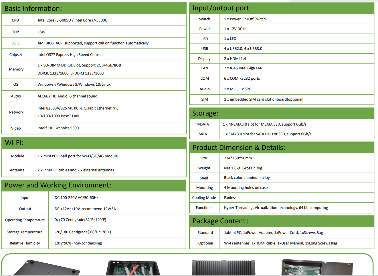 EGSMTPC Fanless Industrial Computer GK-5005UL with 2 Intel Gigabit RJ45 LAN(图4)