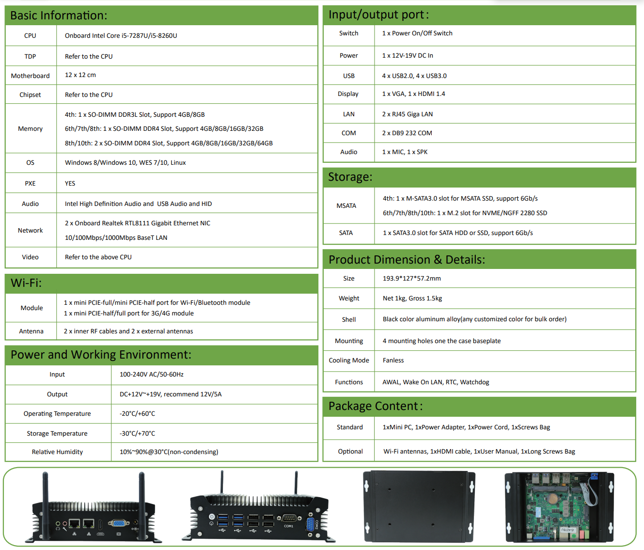 EGSMTPC Multifunctional Mini PC Intel Core I5 8260U 2LAN 2COM VGA HD Industrial Fanless PC(图2)