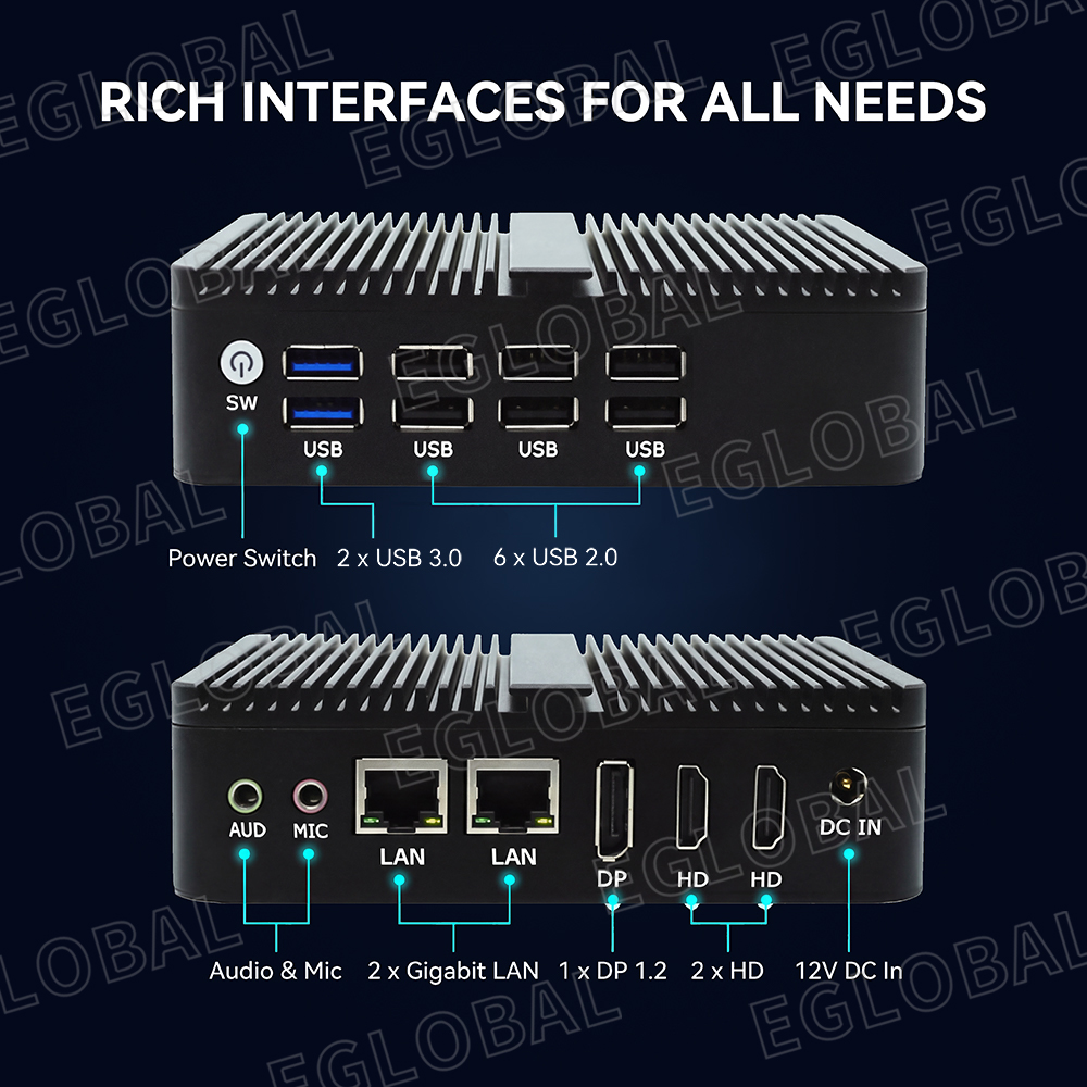 EGLOBAL Mini PC N100 M4B model Compatible with Versatile Storage Options Incl. Harddisk(HDD)(图2)